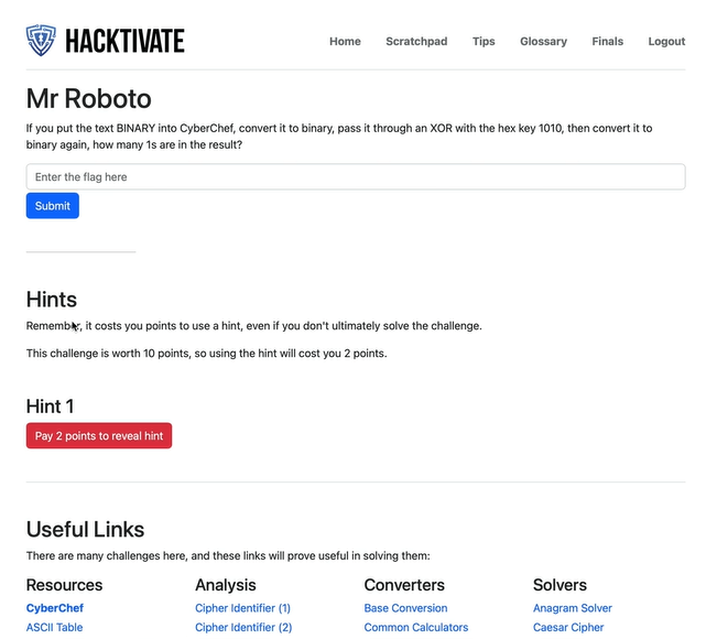 Mr Roboto Student Cybersecurity Activity