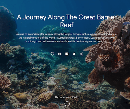 The Great Barrier Reef virtual field trip page.