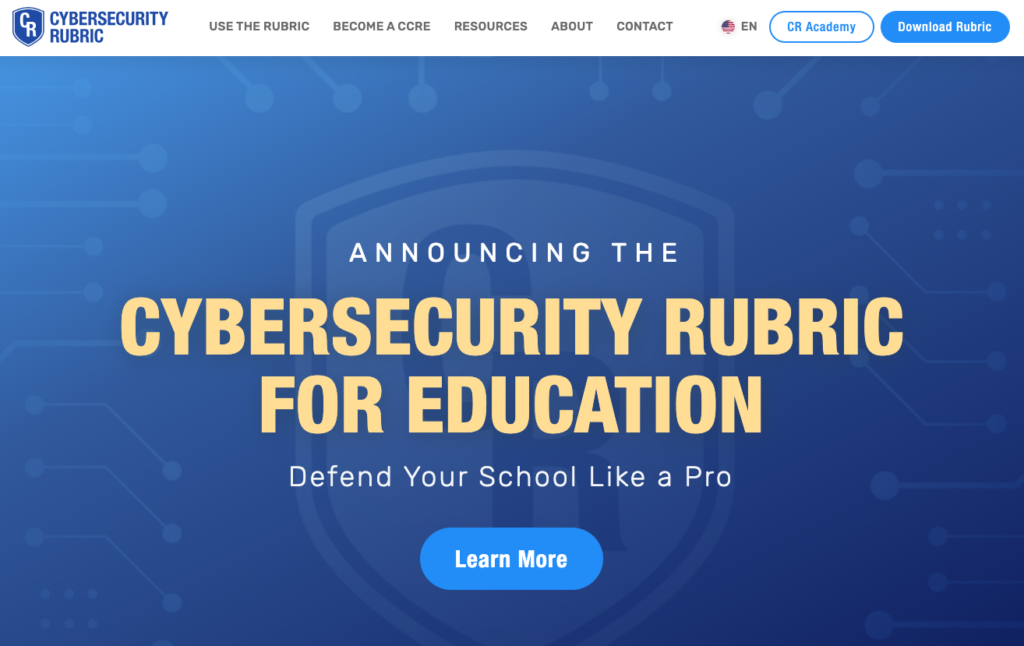School Cybersecurity Rubric website