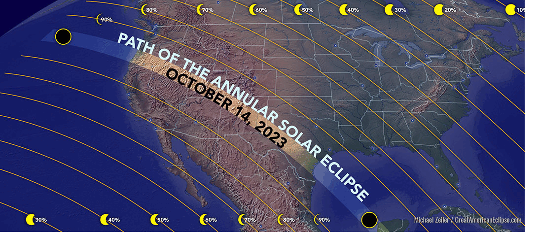 Screenshot by author of two eclipse schedules