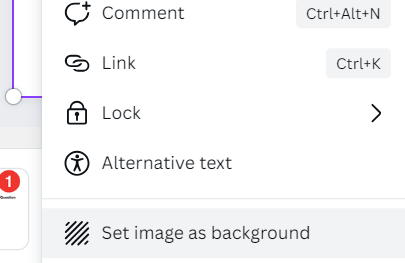 Canva image drop down menu