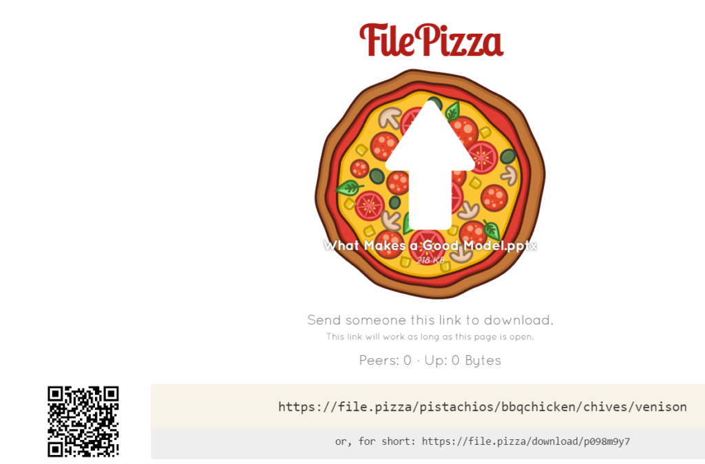 Example of file sharing with File Pizza