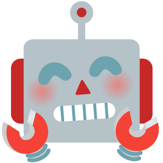 Emoji Mashup of hug and robot emojis by the author using Google's Emoji Kitchen