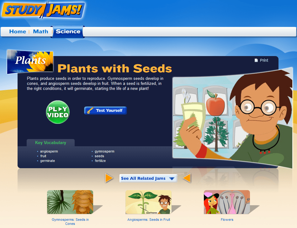 Study Jams Plants with Seeds video