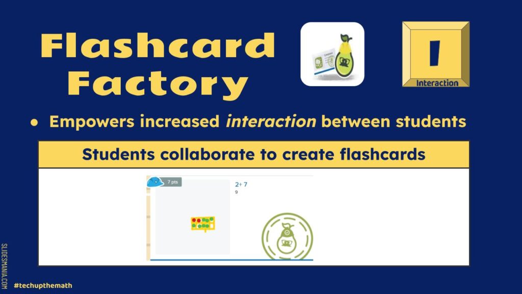 Example Flashcard Factory addition activity in Pear Deck.
