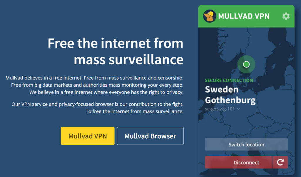 Beef up security against cyber threats and protect data privacy with Mullvad. 