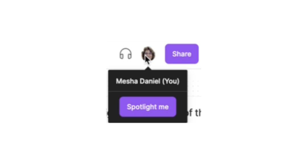 Use Spotlight Me in FigJam to have students follow what you're doing on their screens.
