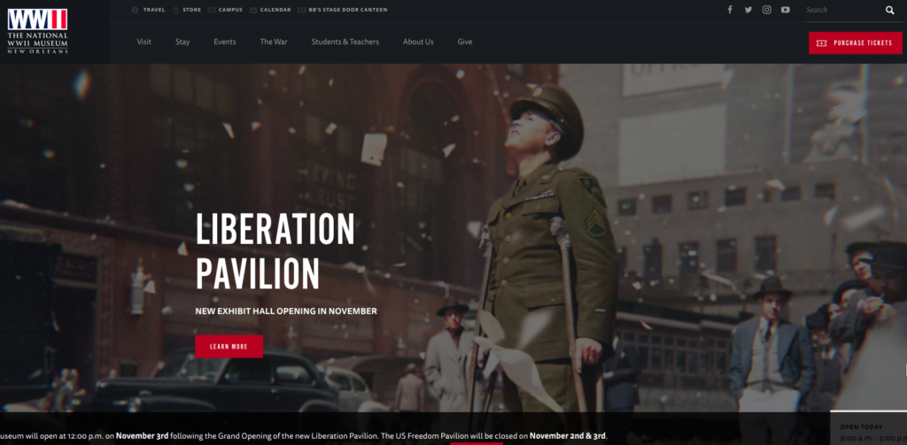 Natl WWII Museum home page