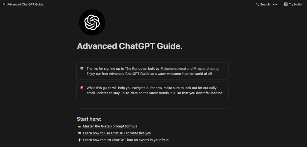 Rundown.AI's Advanced ChatGPT Guide