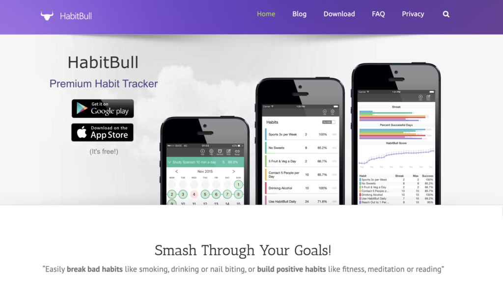 Habit Bull App for self-improvement habit building