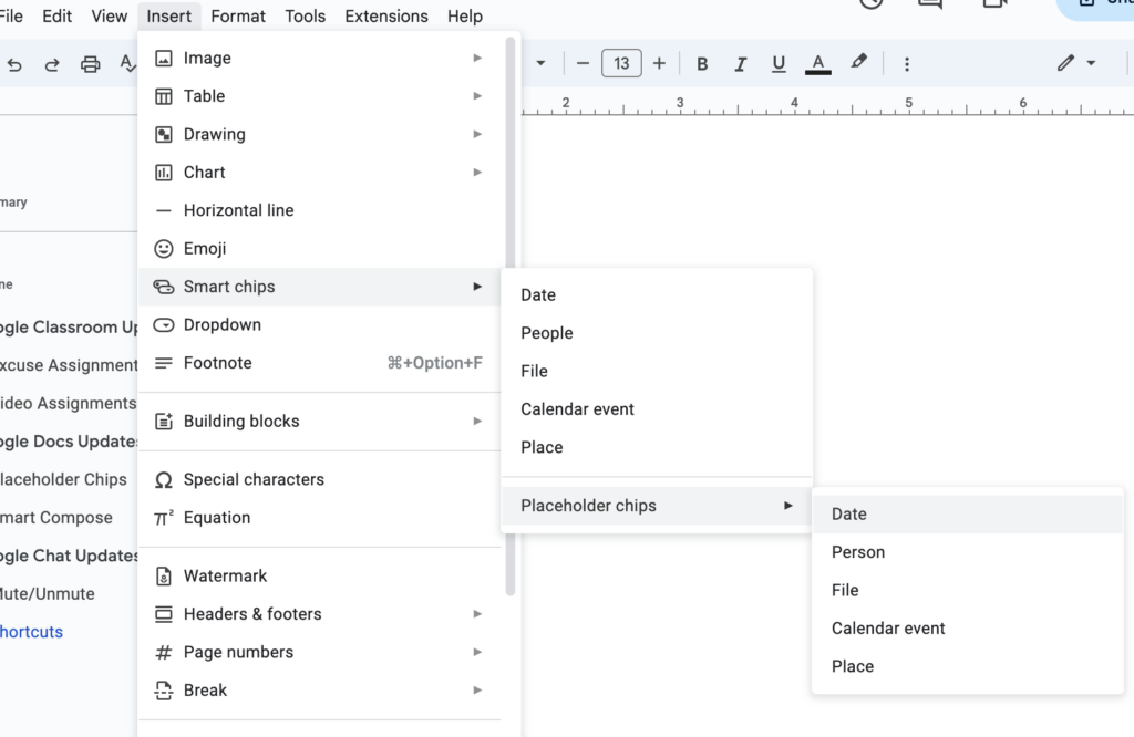 You can now add placeholder chips in Google Docs.