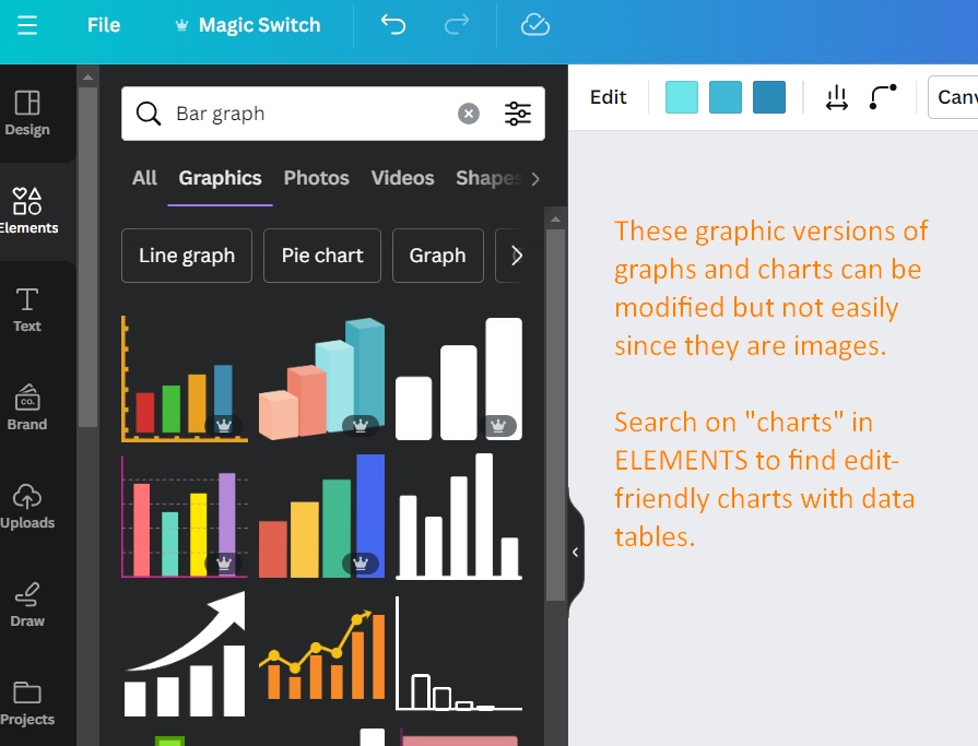 Screenshot by author of Canva Elements