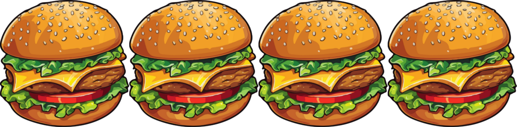 Pictograph of hamburgers in Canva by author