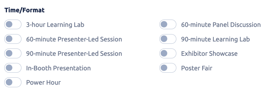 Filter TCEA 2024 sessions by these format types to find sessions targeted to your learning style preferences.