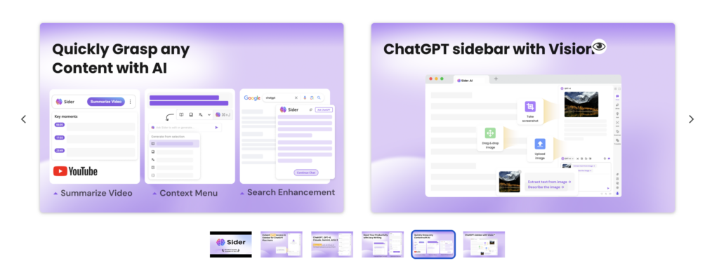 Sider: ChatGPT Sidebar is a top AI Chrome extension for productivity, completely a variety of tasks quickly and effortlessly.