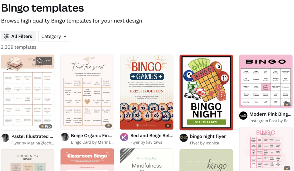 Canva Bingo Templates are good tools to check for understanding on specific topics or concepts.