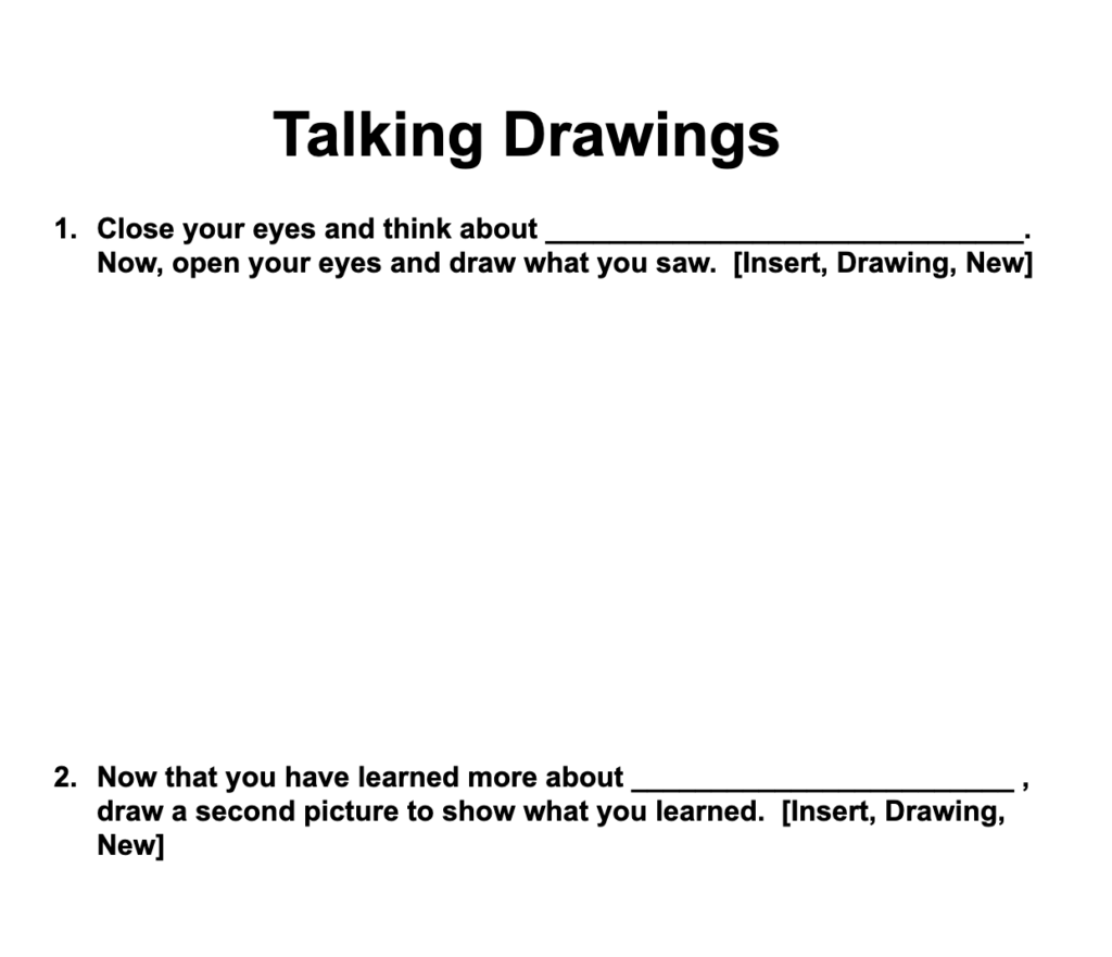 Talk Drawings can be a great way to check understanding in the classroom.