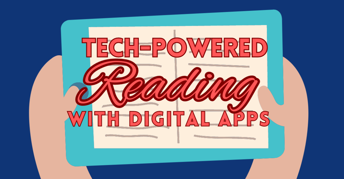 Tech-Powered Reading with Digital Apps A child's hands clutch a tablet with a digital reading tool open.