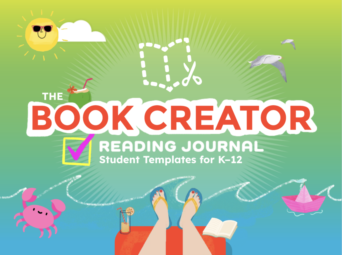 Book Creator cover for a K-12 Summer Reading Journal template