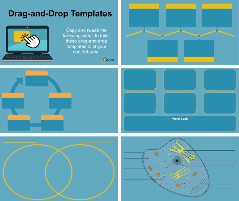 screenshot of slides in drag-and-drop templates slide deck