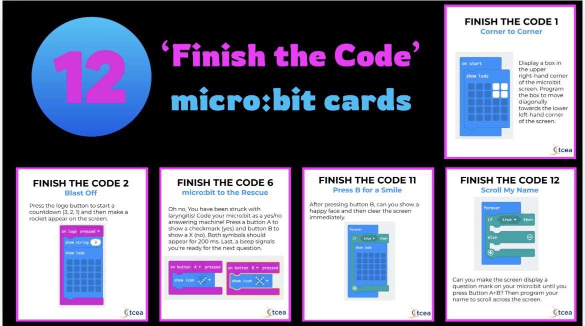 12 Micro:bit Block Coding Cards – TCEA TechNotes Blog