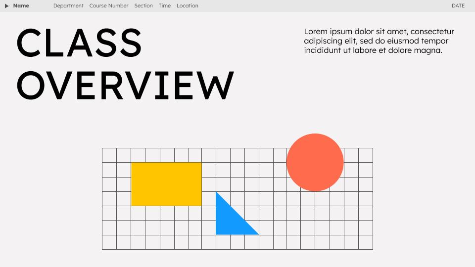 Image of the Class Overview Google Slides template.