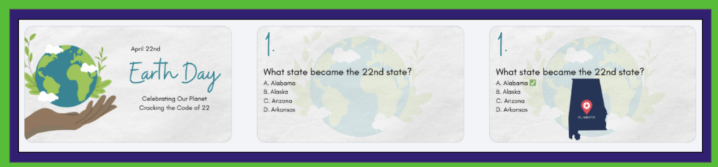 First question Sample of The Earth Day Cracking the 22.