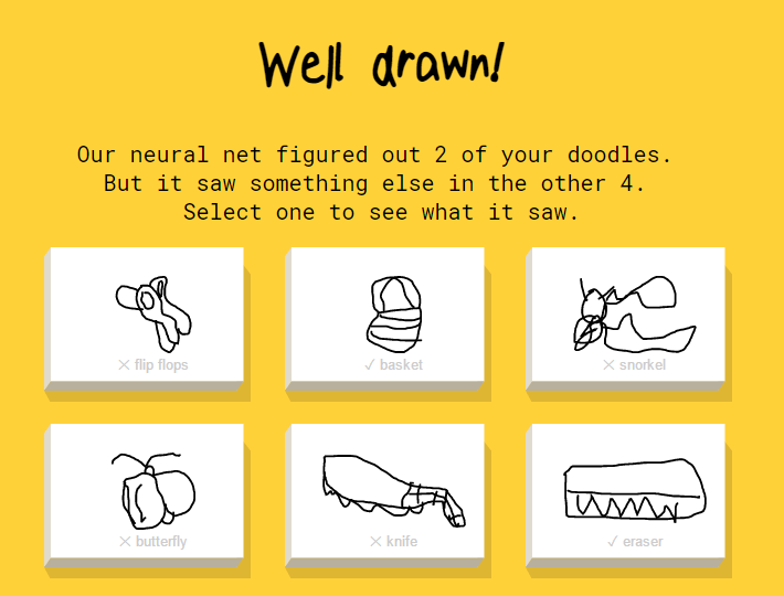 Google’s Quick, Draw! AI experiment challenges users to sketch objects in 20 seconds while artificial intelligence tries to guess what they are drawing.
